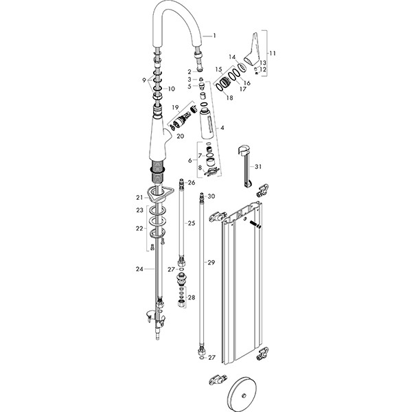 Hansgrohe Spültischmischer 160 mit sBox Ausziehbrause M5116-H160 chrom