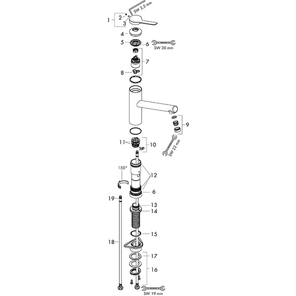Hansgrohe Spültischmischer 160 Zesis M33 Vorfenster 1jet chrom