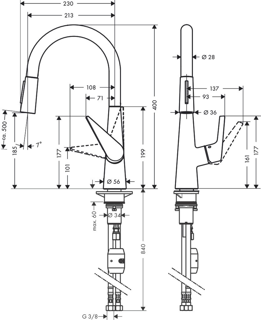 Hansgrohe Spültischmischer 200 Talis M51 Eco Ausziehbrause 2jet chrom