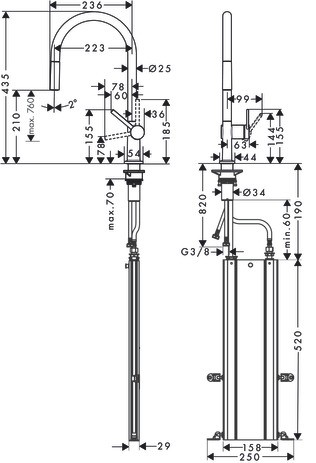 Hansgrohe Spültischmischer 210 Talis M54 Ausziehauslauf 1jet sBox mattschwarz
