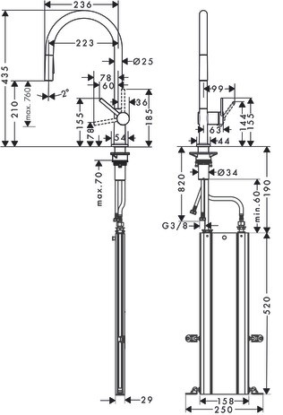Hansgrohe Spültischmischer 210 Talis M54 Ausziehbrause 2jet sBox mattschwarz
