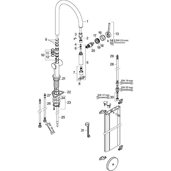 Hansgrohe Spültischmischer 210 Talis M54 Ausziehbrause 2jet sBox mattschwarz