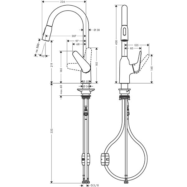Hansgrohe Spültischmischer 220 Ausziehbrause M429-H220 chrom