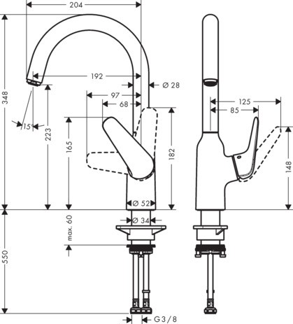 Hansgrohe Spültischmischer 220 Schwenkausl.M421-H220ST edelstahl-optik