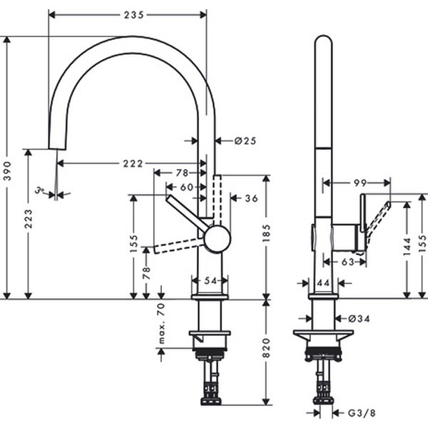 Hansgrohe Spültischmischer 220 Talis M54 1jet mattschwarz