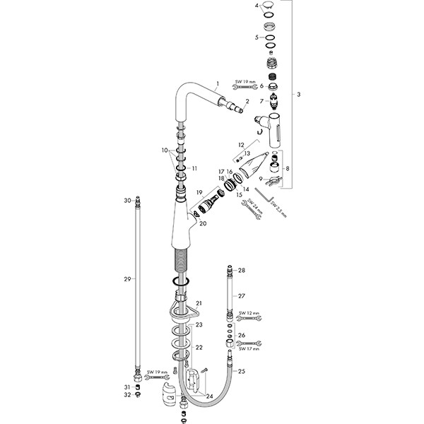 Hansgrohe Spültischmischer 220 Talis Select M51 Ausziehbrause 2jet chrom