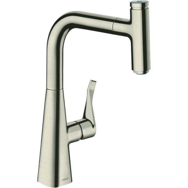 Hansgrohe Spültischmischer 240 Select mit sBox Ausziehauslauf M7115-H240 ST edelst.-opt