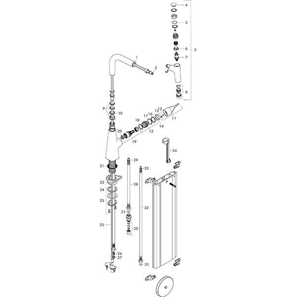 Hansgrohe Spültischmischer 240 Select mit sBox Ausziehauslauf M7115-H240 ST edelst.-opt