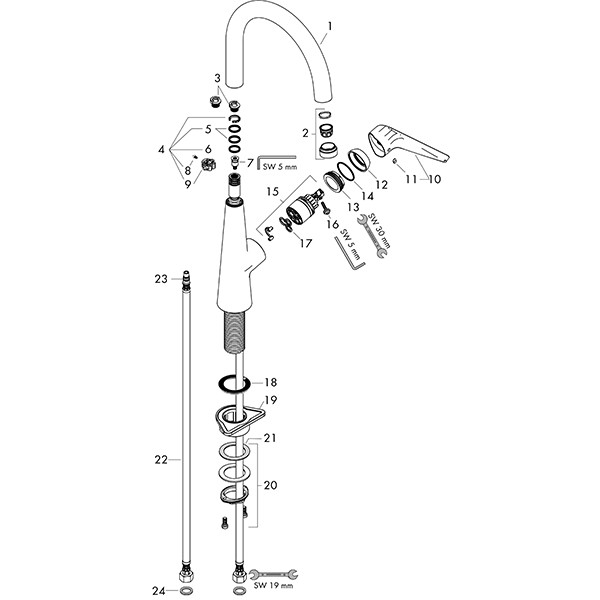 Hansgrohe Spültischmischer 260 Talis M51 Eco 1jet chrom