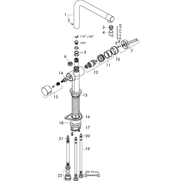 Hansgrohe Spültischmischer 270 Talis M54 Geräteabsperrv.1j edelstahl-optik