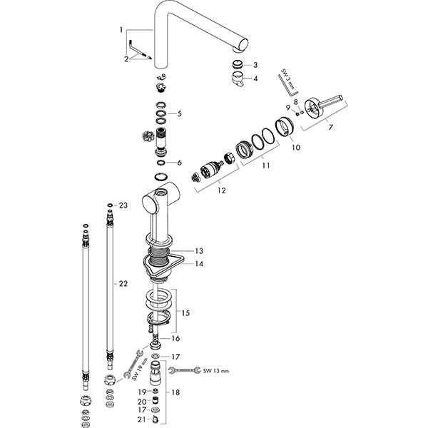 Hansgrohe Spültischmischer 270 Talis M54 Niederdruck 1jet mattschwarz