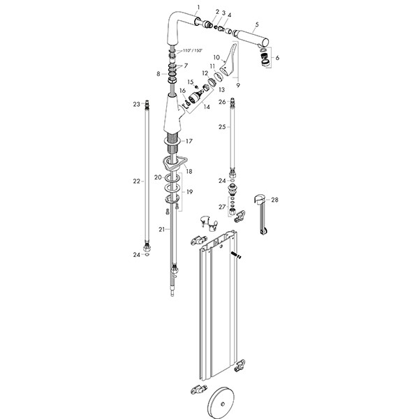 Hansgrohe Spültischmischer 320 mit sBox Ausziehauslauf M7114-H320 chrom