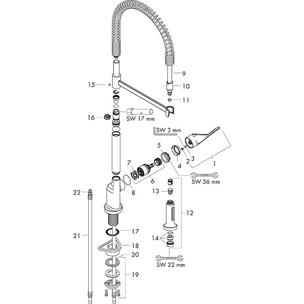 Hansgrohe Spültischmischer AXOR Citterio Semi-Pro chrom