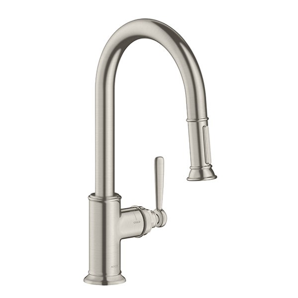 Hansgrohe Spültischmischer Axor Montreux edelstahl-optik mit Ausziehbrause