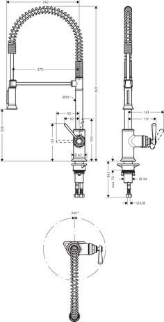 Hansgrohe Spültischmischer Axor Montreux Semi-Pro chrom