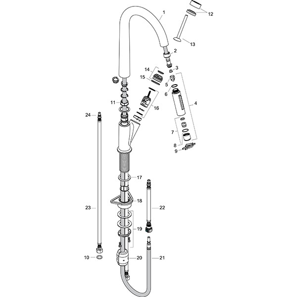 Hansgrohe Spültischmischer Axor Starck chrom mit Ausziehbrause