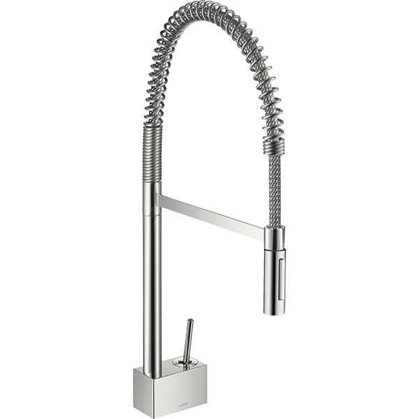 Hansgrohe Spültischmischer AXOR Starck Semi-Pro chrom verstellbare Brause Edelstahlfeder