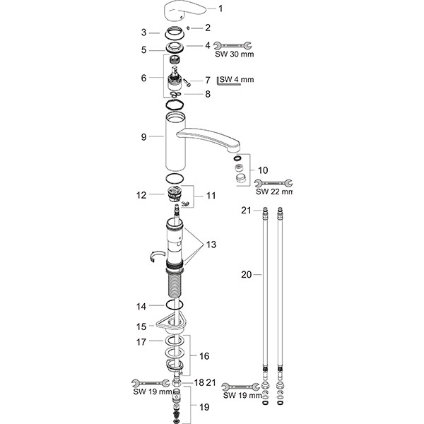 Hansgrohe Spültischmischer 160 Focus M41 Niederdruck 1jet chrom