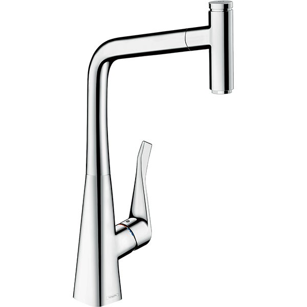 Hansgrohe Spültischmischer Metris Select chrom mit Ausziehauslauf