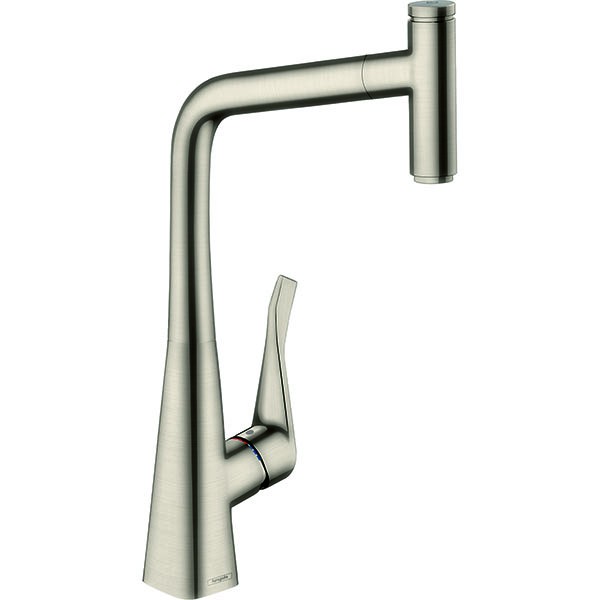 Hansgrohe Spültischmischer Metris Select edelstahl-optik mit Ausziehauslauf