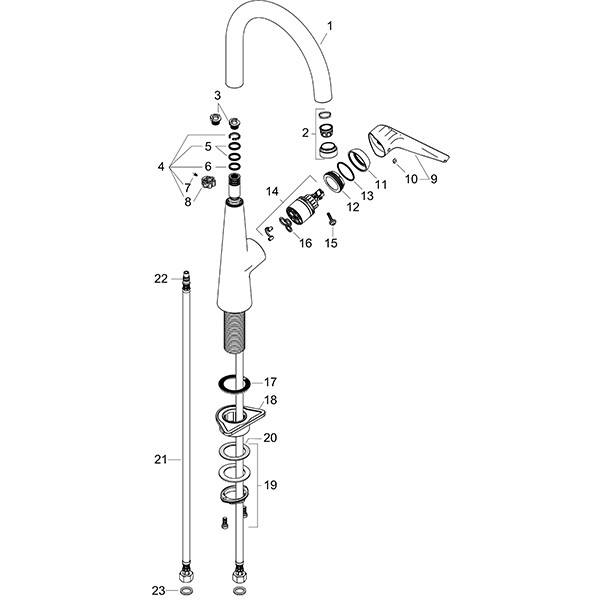 Hansgrohe Spültischmischer Talis S 260 Schwenkauslauf chrom