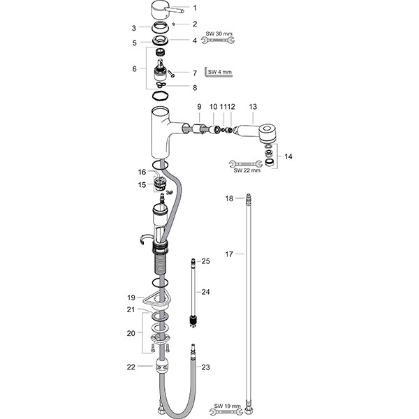 Hansgrohe Spültischmischer 170 Talis M52 Ausziehbrause 2jet chrom