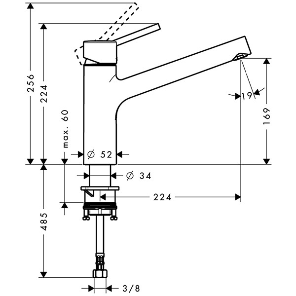 Hansgrohe Spültischmischer 170 Talis M52 1jet chrom