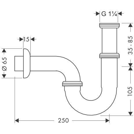 Hansgrohe Standard Röhrensifon DN32 chrom  
