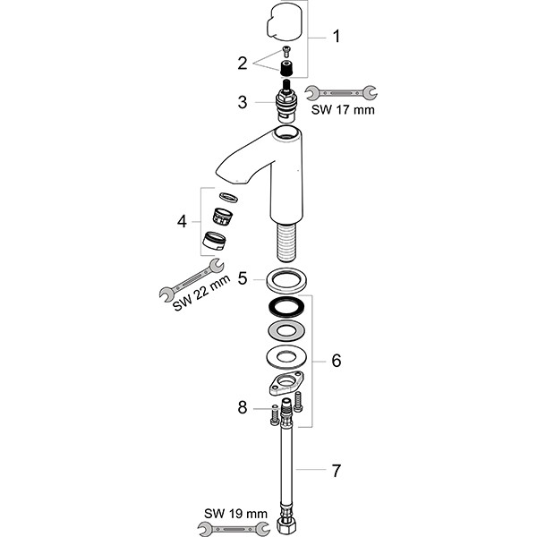 Hansgrohe Standventil 100 Metris chrom  
