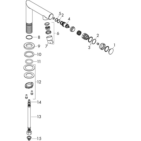 Hansgrohe Standventil 80 Axor Uno Select BN für Waschtisch ohne Ablaufgarnitur