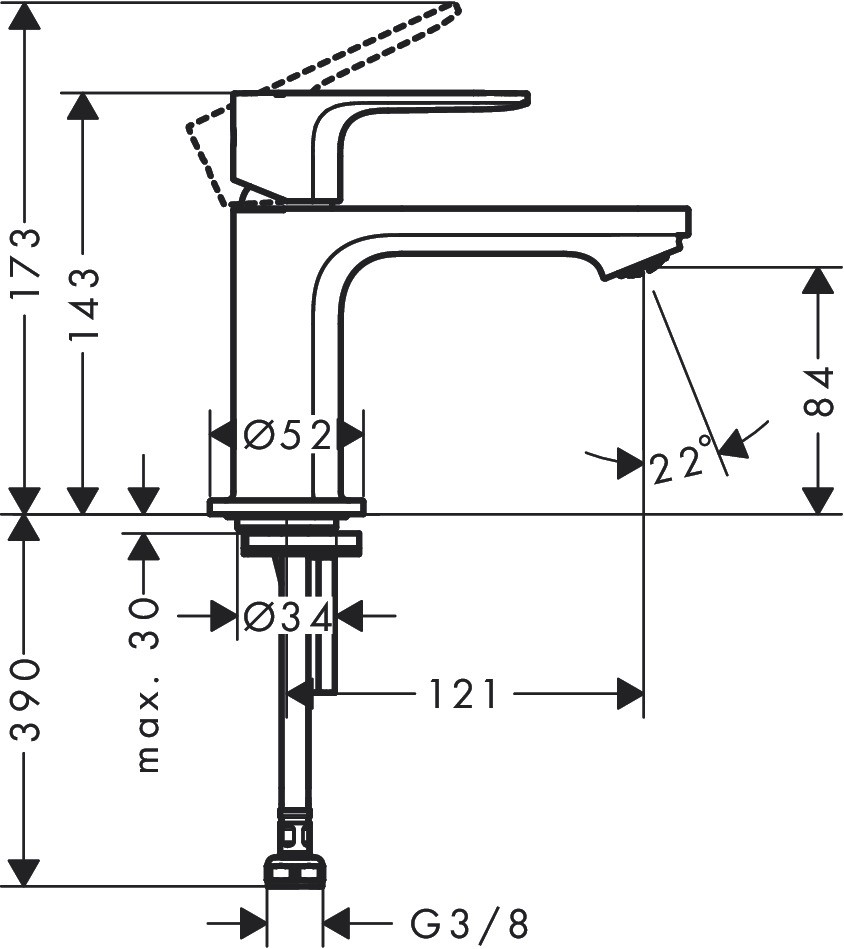 Hansgrohe Standventil 80 Rebris E Matt Black  