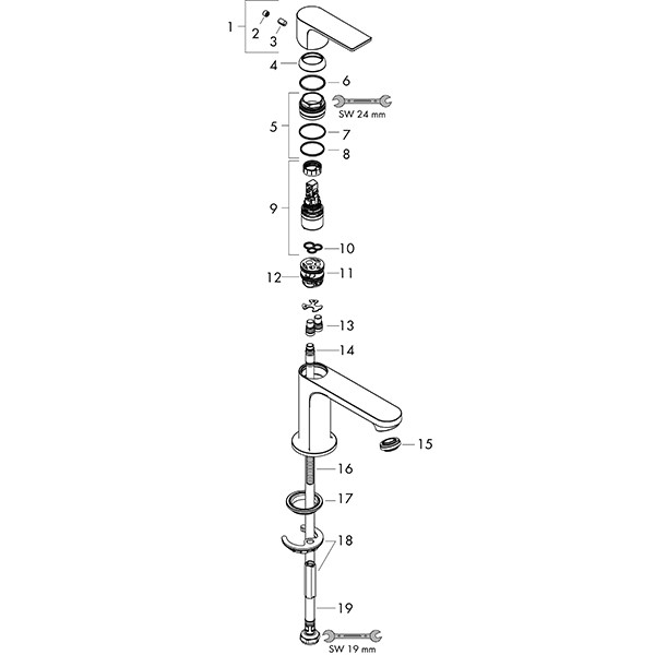 Hansgrohe Standventil 80 Rebris E Matt Black  