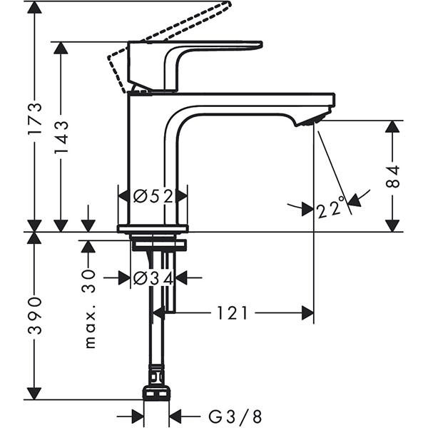 Hansgrohe Standventil 80 Rebris S chrom  