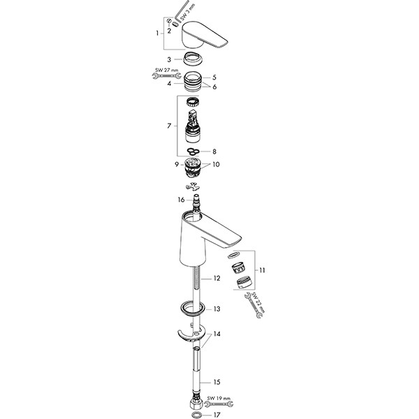Hansgrohe Standventil 80 Talis E chrom ohne Ablaufgarnitur