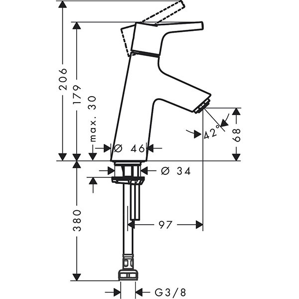 Hansgrohe Standventil 80 Talis S chrom ohne Ablaufgarnitur