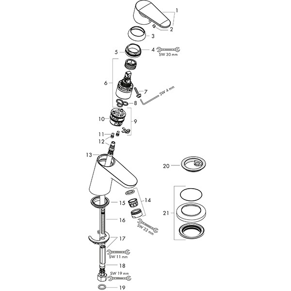 HG Standventil Focus chrom  