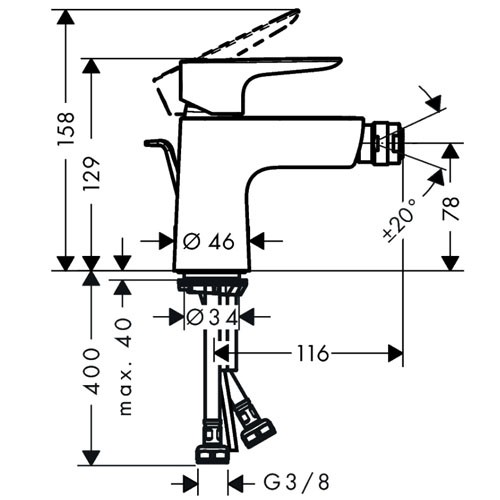 Hansgrohe Talis E Bidetmischer Brushed Bronze