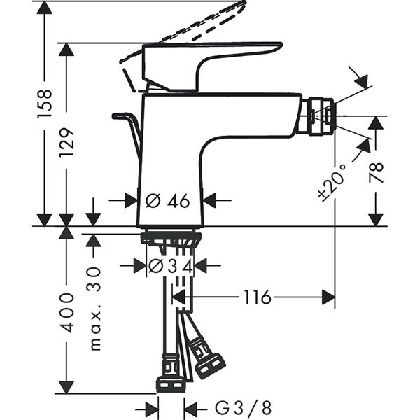 Hansgrohe Bidetmischer Talis E chrom 