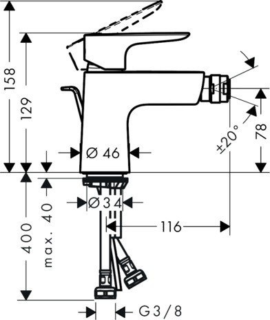 Hansgrohe Bidetmischer Talis E chrom 