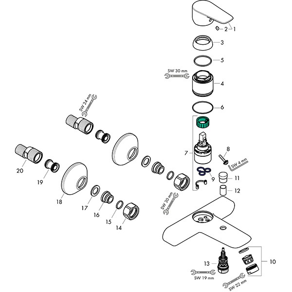 HG Wannenmischer Aufputz Talis E BBC  