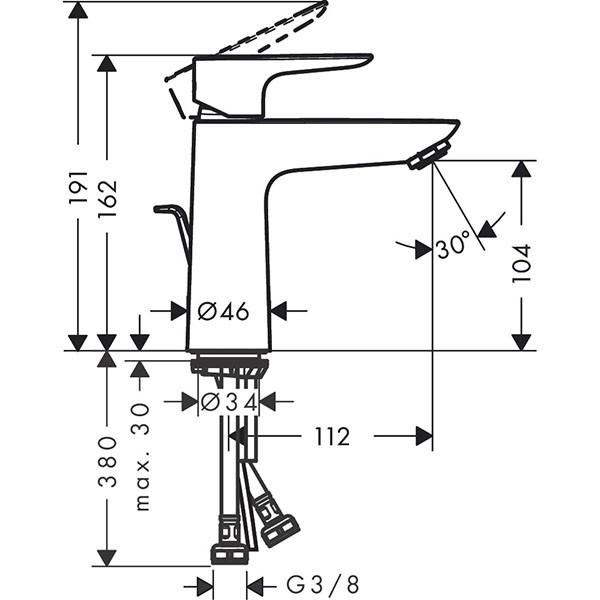HG Waschtischmischer 110 Talis E PGO  