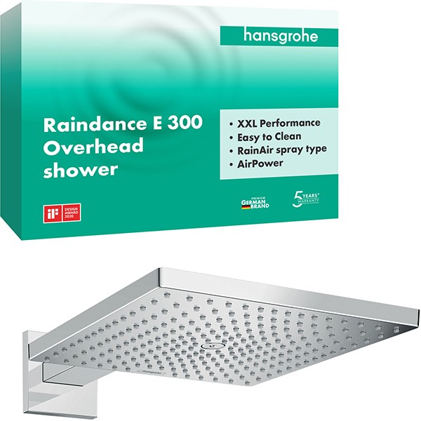 Hansgrohe Kopfbrause Raindance E 300 1jet m.Brausearm 390mm chrom