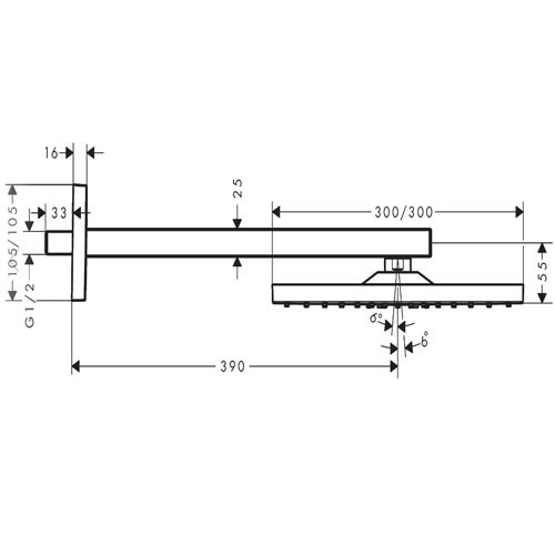 Hansgrohe Raindance E Kopfbrause 300 1jet M Brausearm 390mm Matt Schwarz 26238670 26238670 26238670