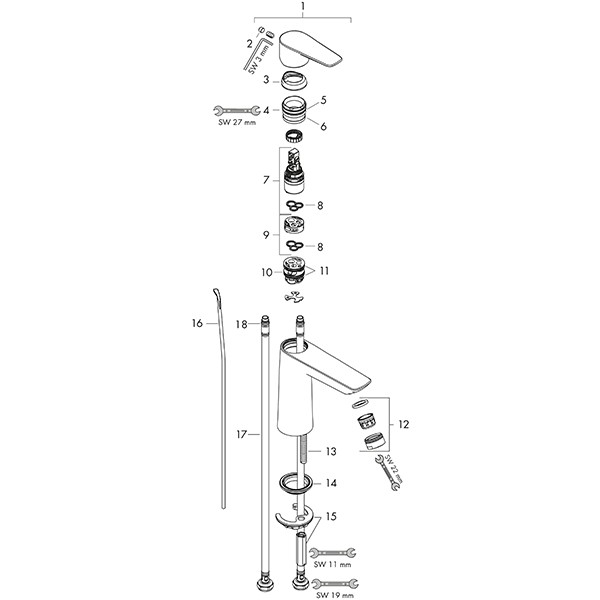 HG Waschtischmischer 110 Talis E mattweiss