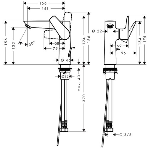 Hansgrohe Talis E Waschtischmischer 150 mattweiss