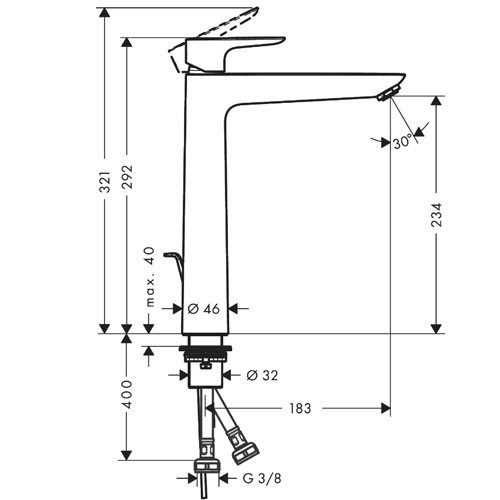 Hansgrohe Talis E Waschtischmischer 240 Bruhsed Bronze  