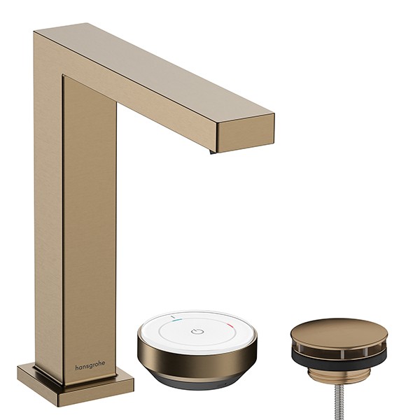 Hansgrohe Tecturis E 2-Loch Waschtischmischer 150 CoolStart EcoSmart+ mit Ablaufgarnitur Brushed Bronze