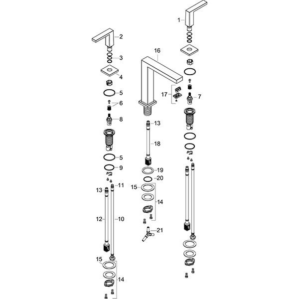 Hansgrohe Tecturis E 3-Loch Waschtischarmatur 150 EcoSmart+ mit Push-Open Ablaufgarnitur Mattschwarz
