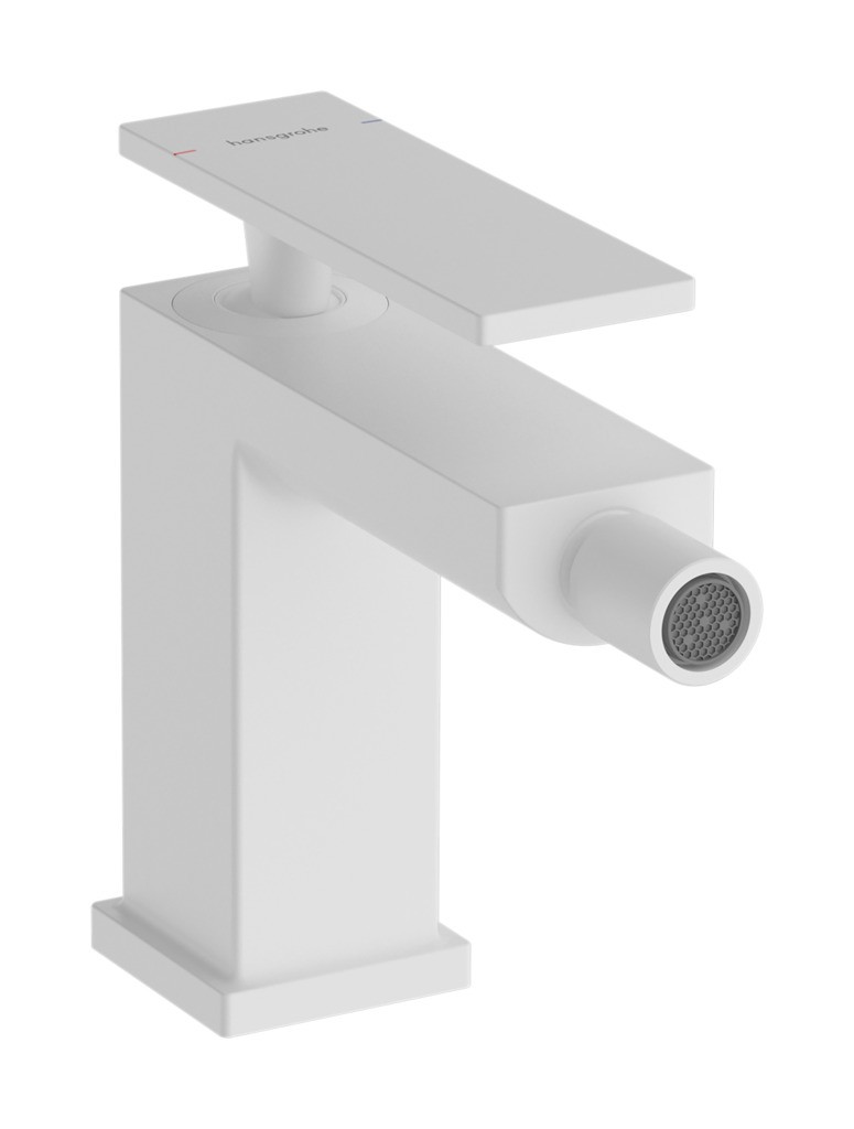 Hansgrohe Tecturis E Einhebel-Bidetmischer mit Zugstangen-Ablaufgarnitur Mattweiß