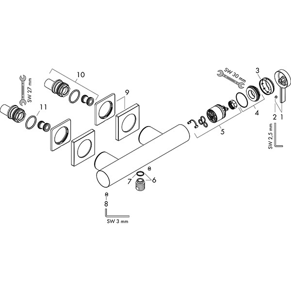 Hansgrohe Tecturis E Einhebel-Brausemischer Aufputz Chrom